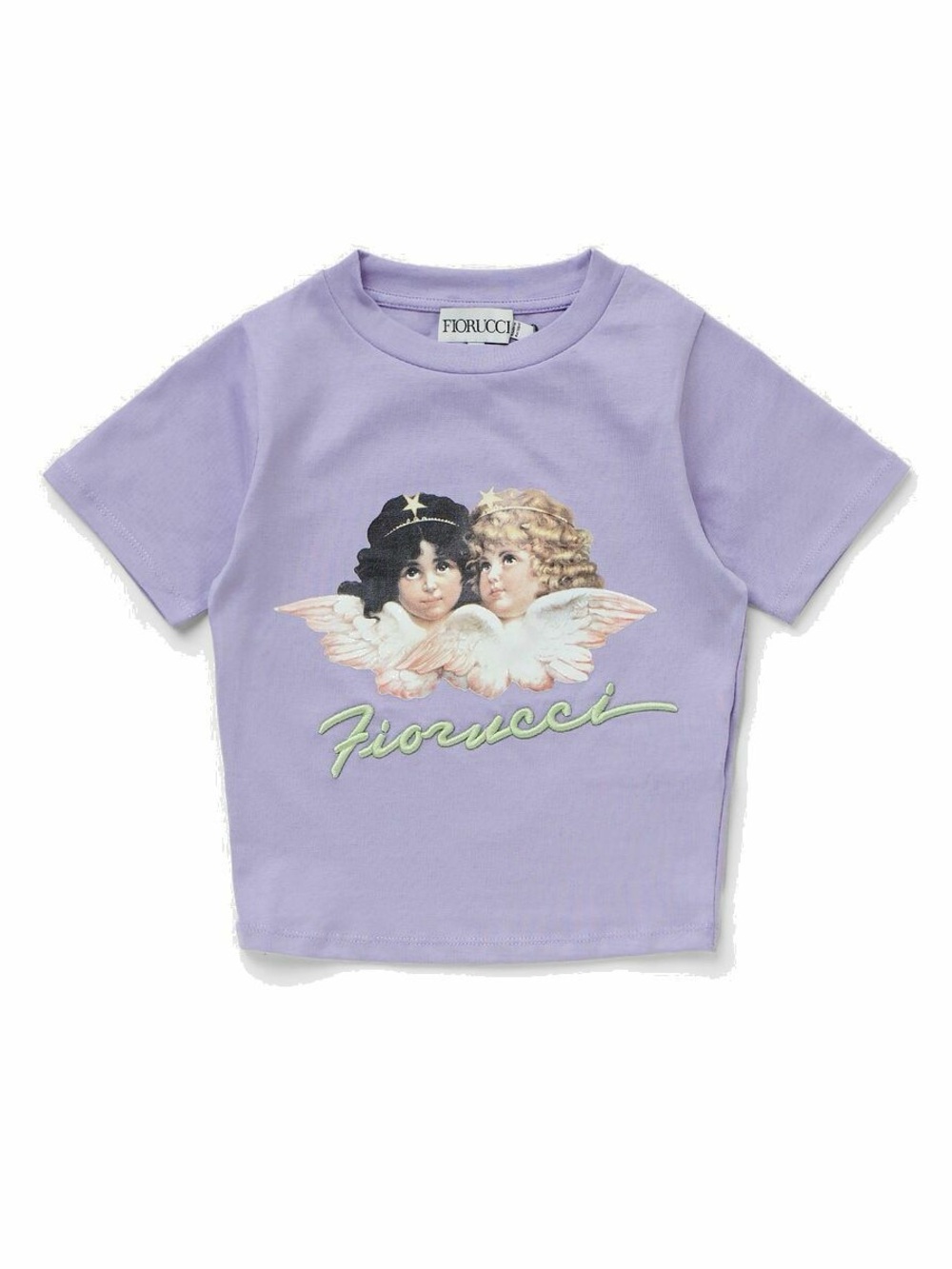 Fiorucci Angel Cropped Tee Purple Short Sleeve Top NEW